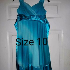 Girls ombre blue glitter dress